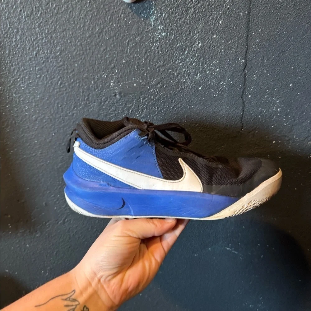 Nike Hustle D Black and Blue Athletic Basketball Sneakers